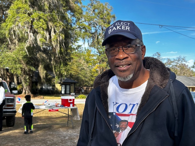 Walthourville's incumbent Mayor Larry Baker outside the polls, Nov. 5, 2023. (Photo: Robin Kemp/The Current)